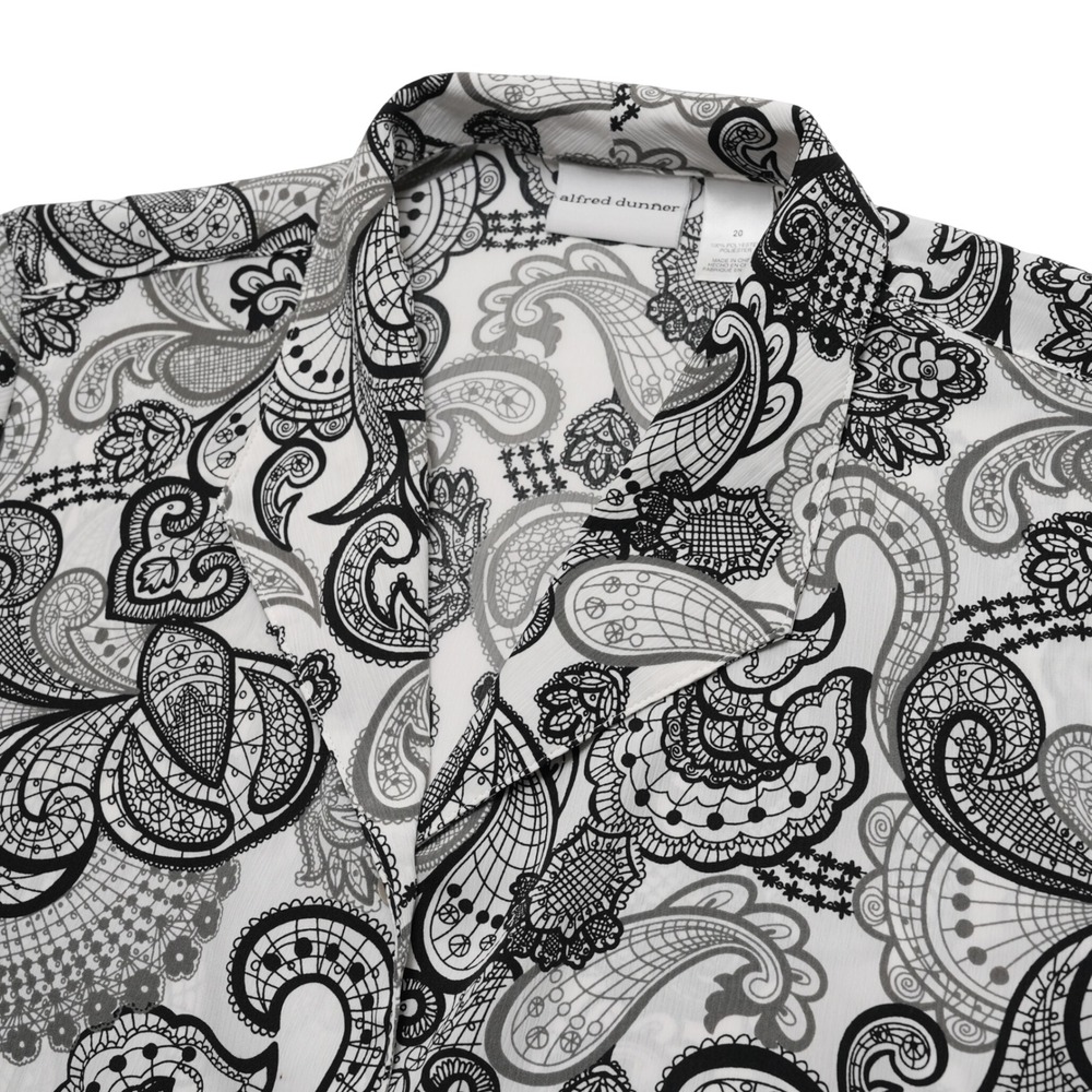 Alfred Dunner Womens Plus Size 20 Paisley Career Button Up Top‎